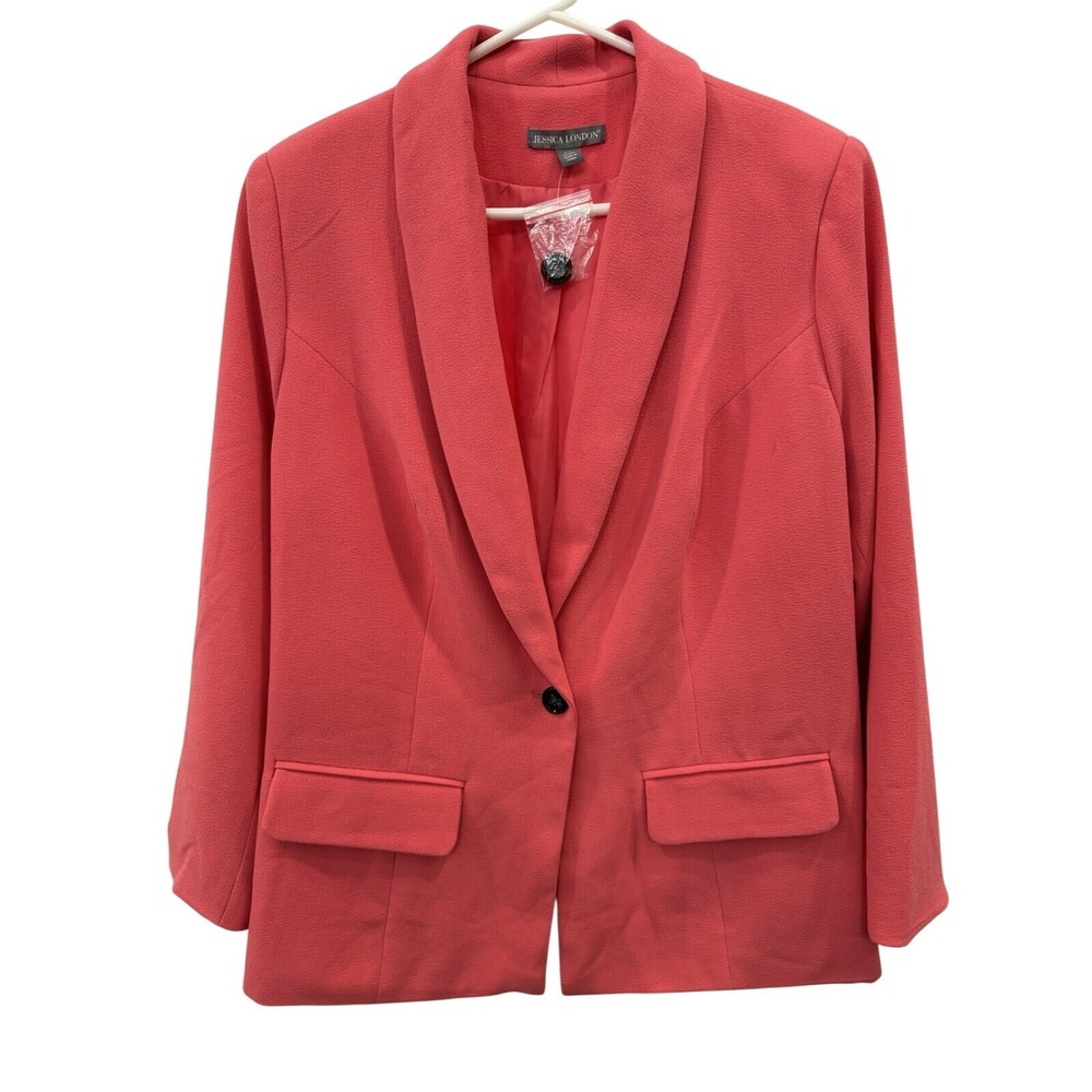 Plus Size Blazer Womens 16 Pink Workwear Office Barbiecore NWT‎ Jessica London